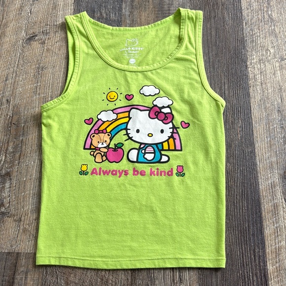 Hello Kitty Tops - Hello Kitty Hybrid Always Be Kind Cropped Tank Top Neon Green Women’s Size Small